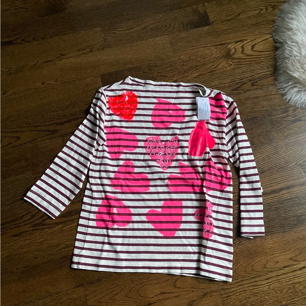Crewcuts Striped Kids Shirt with Pink Hearts size 14 years  new